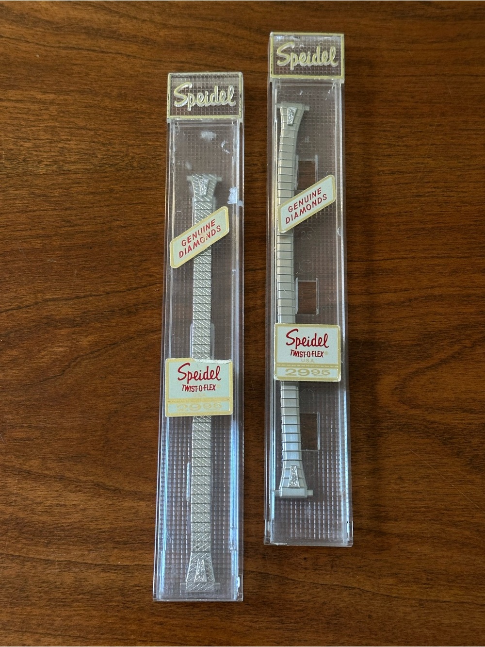 Vintage Speidel Twist-O-Flex Genuine Diamond Watch Bands NOS Lot of 2